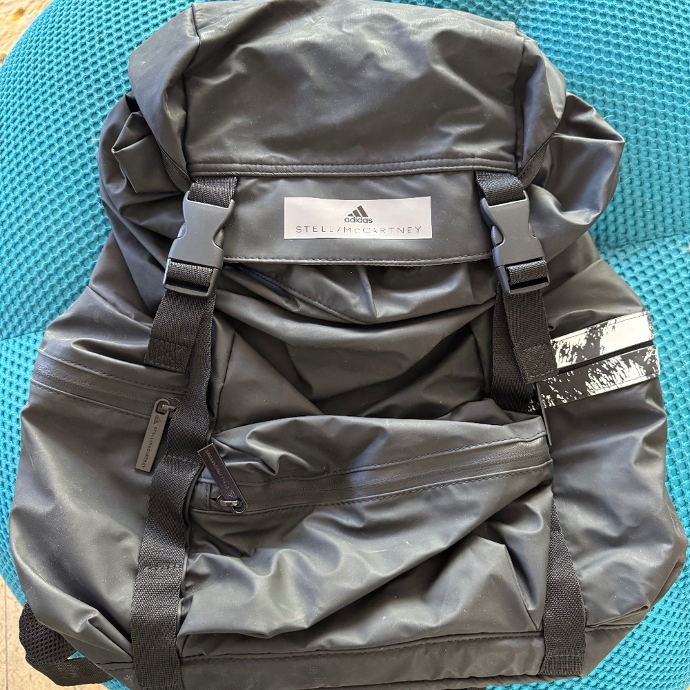 Stella McCartney and Adidas Backpack in Black with White Side Accent